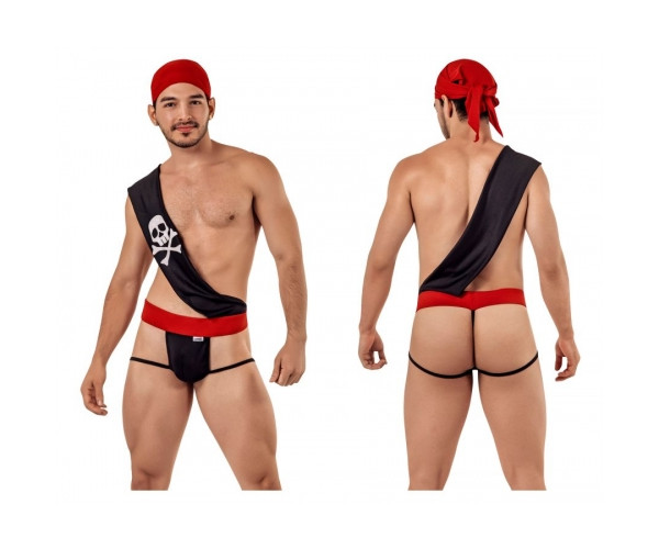 [CandyMan] Pirate Costume outfit Thongs Black (99425)